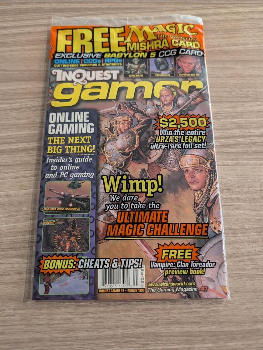 InQuest Gamer Magazine Issue 47 with Magic: The Gathering Mishra Card and Extras